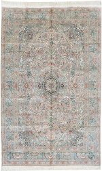 Yilong Carpet 5x8ft Silk Hand Woven Rugs Oriental Antique Carpets Home Decor (Gold)