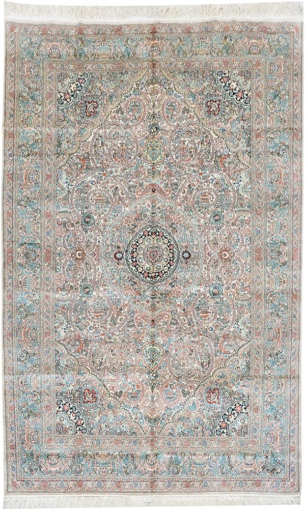 251029145153003_1 Yilong Carpet 5x8ft Silk Hand Woven Rugs Oriental Antique Carpets Home Decor (Gold) - Image 1