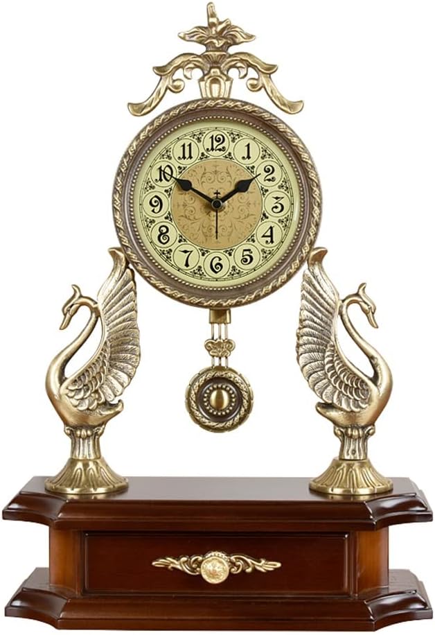251029145210433_1 ZSEDP European Antique Mute Desk Clock Large Living Room Quartz Clock Atmospheric Brass Accessories Clock Pendulum Clock - Image 1