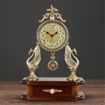 ZSEDP European Antique Mute Desk Clock Large Living Room Quartz Clock Atmospheric Brass Accessories Clock Pendulum Clock - Image 4