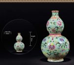 ZLXDP Chinese Style Antique Green Ceramic Flower Vase Collection Jingdezhen Porcelain Gourd Decoration Vase - Image 2