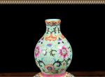 ZLXDP Chinese Style Antique Green Ceramic Flower Vase Collection Jingdezhen Porcelain Gourd Decoration Vase - Image 3