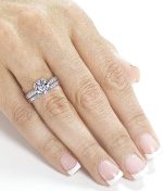 Kobelli Diamond Antique Style Engravings Bridal Set 1 CTW in 14k White Gold - Image 3