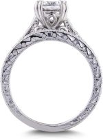 Kobelli Diamond Antique Style Engravings Bridal Set 1 CTW in 14k White Gold - Image 5