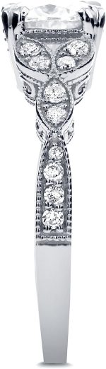 Kobelli Antique Style Round-cut Diamond Engagement Ring 1 1/5 CTW in 14k White Gold - Image 4