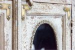 Antique Indian Glass Doors Brass Work Hand Carved Solid Wooden Cabinet Whitewash, Cabinet Storage Units Indian Solid Wood,Living Room Bedroom Furniture,Modern Cabinet - Image 2