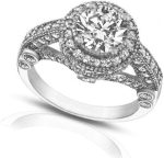 Madina Jewelry 2.25 ct Women's Antique Style Diamond Engagement Ring in Platinum - Image 3