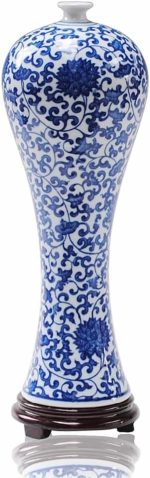 ZSEDP Antique Blue and White Ceramic Beauty Vase Design Porcelain Flower Handmade Home Decoration Flower Vases
