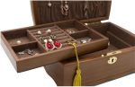 ZSEDP Jewelry Box With Lock Antique Wooden Chinese Style European Jewelry Storage Box Chinese Retro Jewelry Box (Color : E, Size : 29 * 19 * 20cm) - Image 6