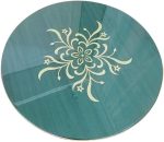 LIRUXUN Coffee Table，Round Coffee Table in Antique with Wood Top, Metal Base, and Storage Shelf Side Table - Image 4