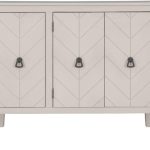 JFGJL Buffet Sideboard Wooden Cabinet with Adjustable Shelves for Entryway Living Room Bedroom Antique Gray Sideboard