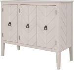 JFGJL Buffet Sideboard Wooden Cabinet with Adjustable Shelves for Entryway Living Room Bedroom Antique Gray Sideboard - Image 5