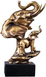 FKGJKT Antique Copper Fengshui Statue Home Decoration Retro Elephant Sculpture Office Decoration Ornaments Wedding Gift