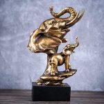 FKGJKT Antique Copper Fengshui Statue Home Decoration Retro Elephant Sculpture Office Decoration Ornaments Wedding Gift - Image 3