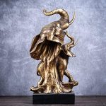 FKGJKT Antique Copper Fengshui Statue Home Decoration Retro Elephant Sculpture Office Decoration Ornaments Wedding Gift - Image 4