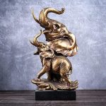 FKGJKT Antique Copper Fengshui Statue Home Decoration Retro Elephant Sculpture Office Decoration Ornaments Wedding Gift - Image 5