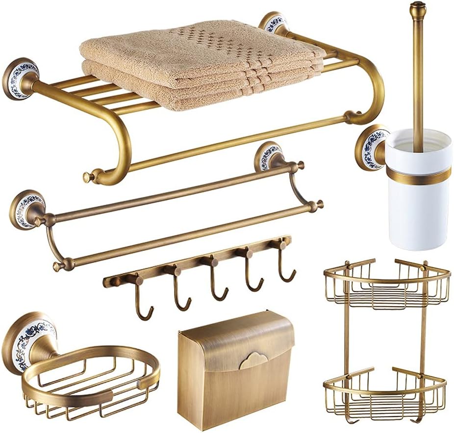 251228015015924_1 ZSEDP Antique Bathroom Blue and White Porcelain Accessories Carved Copper-Alloy Hardware Set Wall Mounted Bathroom Hardware Kit - Image 1