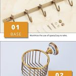 ZSEDP Antique Bathroom Blue and White Porcelain Accessories Carved Copper-Alloy Hardware Set Wall Mounted Bathroom Hardware Kit - Image 5