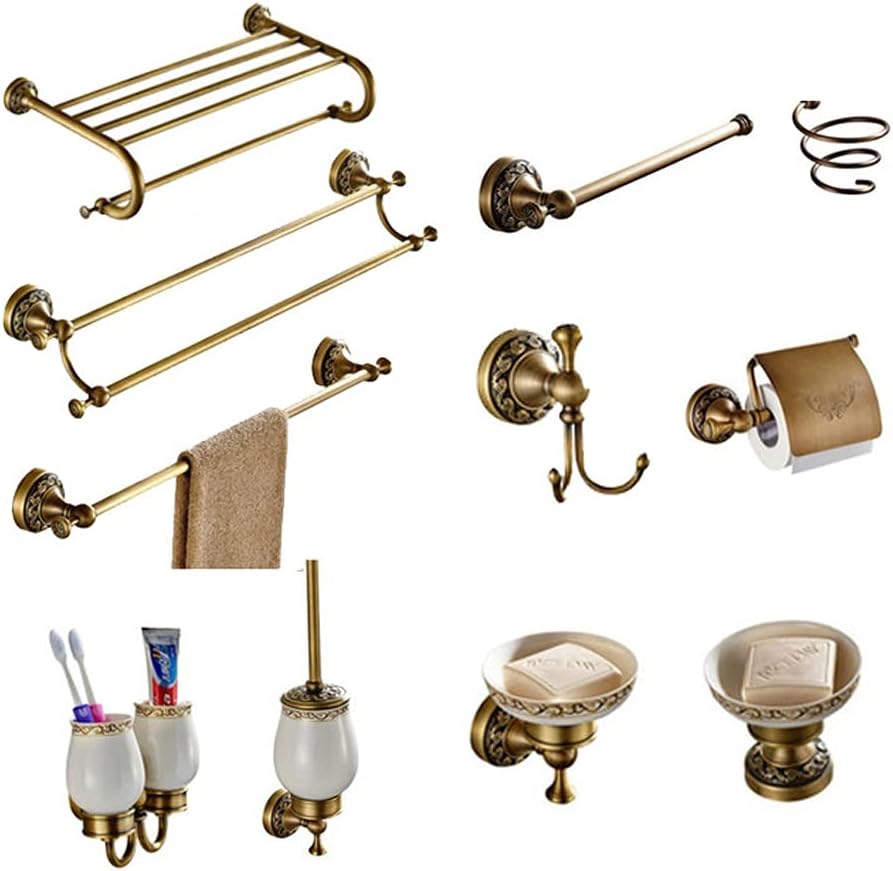 251228015015956_1 ZSEDP Antique Brass Carved Towel Paper Holder Bathroom Towel Rack Bathroom Accessories Retro Faucet Bathroom Hardware Set - Image 1
