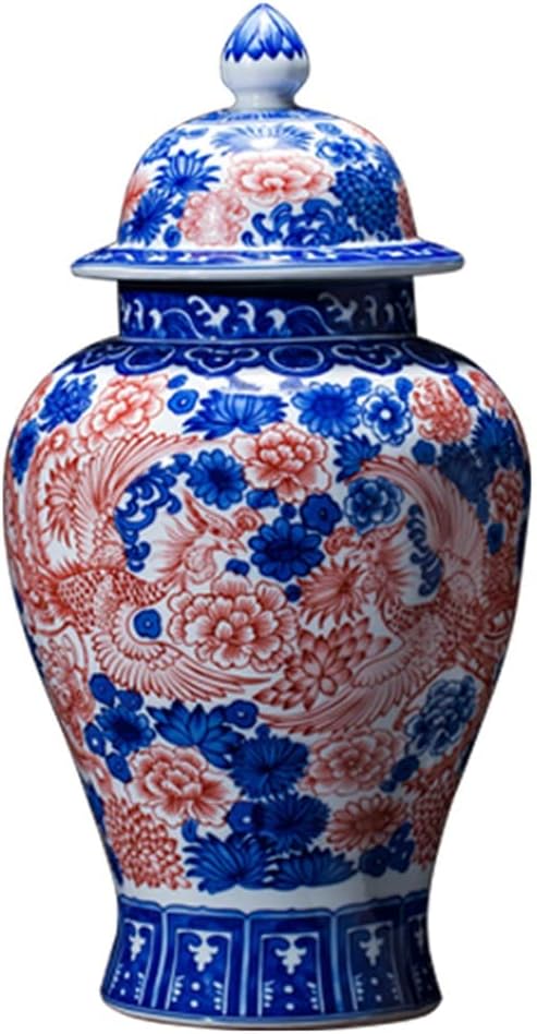 251228015016022_1 FKGJKT Jingdezhen Porcelain Antique Jar Blue and White Glaze Red General Tank Glaze - Image 1