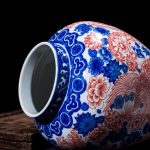 FKGJKT Jingdezhen Porcelain Antique Jar Blue and White Glaze Red General Tank Glaze - Image 5