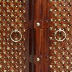 Antique Indian Brass Work Indian Solid Wood Heritage Brass Door Large Cabinet, Cabinet Storage Units Indian Solid Wood,Living Room Bedroom Furniture,Modern Cabinet - Image 6
