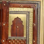 Antique Indian Brass Work Indian Solid Wood Heritage Brass Door Large Cabinet, Cabinet Storage Units Indian Solid Wood,Living Room Bedroom Furniture,Modern Cabinet - Image 8
