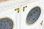 Antique Indian Brass Work Hand Carved Solid Wooden Sideboard Whitewash Mango Wood Indian Arched Sideboard Cabinet Storage Units Indian Solid Wood Finish,Living Room Bedroom Furniture,Modern Sideboard - Image 3
