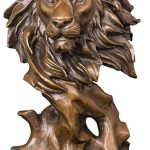 MJWDP Bronze Lion Head Art Decor Home Decoration Antique Hot Casting Bronze Metal Lion Head Statue Sculpture Art