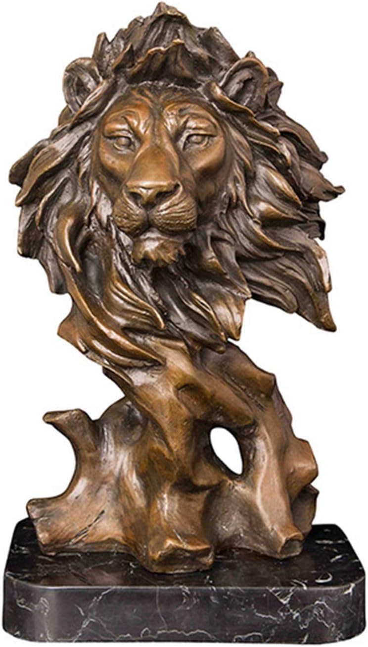 251228015016441_1 MJWDP Bronze Lion Head Art Decor Home Decoration Antique Hot Casting Bronze Metal Lion Head Statue Sculpture Art - Image 1