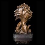MJWDP Bronze Lion Head Art Decor Home Decoration Antique Hot Casting Bronze Metal Lion Head Statue Sculpture Art - Image 5