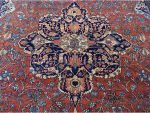 Shahbanu Rugs Barn Red, Antique Persian Feraghan Sarouk, Soft Wool Hand Knotted Rug (9'0" x 12'0") - Image 7