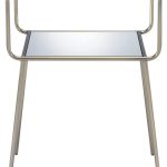 ZLBYB End Table in Antique Gold & Clear Glass Night Table Bedside Table Nightstand