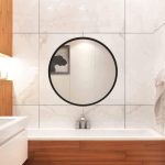 DSHGDJF Large Bathroom Round Mirror, Antique Decorative Mirror in Dining Room and Living Room, Metal Black Round Mirror (Size : 50cm) - Image 2