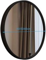 DSHGDJF Large Bathroom Round Mirror, Antique Decorative Mirror in Dining Room and Living Room, Metal Black Round Mirror (Size : 50cm) - Image 3