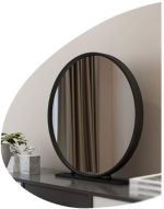 DSHGDJF Large Bathroom Round Mirror, Antique Decorative Mirror in Dining Room and Living Room, Metal Black Round Mirror (Size : 50cm) - Image 6