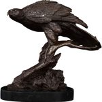 FZZDP Antique Bronze Animal Bird Art Decor Wild Animal Bird On Tree Statue Sculpture Beauty Bird Figurines for Home Desk Decor