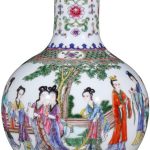 ZSEDP Jingdezhen Porcelain Hand Painted Figure Vase Flower Arrangement Antique Chinese Living Room Home Decoration