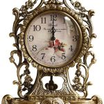 ZSEDP Copper Silent Table Clock European Antique Clocks Living Room Creative Clock Retro Table Clock All Copper Seat Clock
