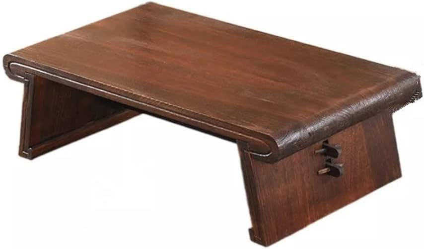 251228015332307_1 LUKEO Wooden Asian Low Tea Table Rectangle Living Room Furniture Table for Tea, Coffee Antique Wood Table (Color : White-Patch Five-Pointed star4, Size : 70x45x30cm) - Image 1