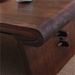 LUKEO Wooden Asian Low Tea Table Rectangle Living Room Furniture Table for Tea, Coffee Antique Wood Table (Color : White-Patch Five-Pointed star4, Size : 70x45x30cm) - Image 4