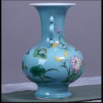 HOUKAI Antique Celadon Vase Furnishing Articles Blue Glaze Peony Flower Study Decorative Ceramic Arts and Crafts - Image 2