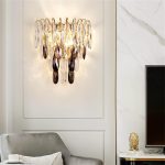 LIRUXUN Living Room Background Simple Creative Personality Corridor Stairs Bedroom Bed Light Crystal Wall Lamp Locker Room ( Color : Gray , Size : As The Picture Shows ) - Image 3
