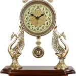 ZLXDP European Antique Mute Desk Clock Large Living Room Quartz Clock Atmospheric Brass Accessories Clock Pendulum Clock Gifts