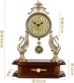 ZLXDP European Antique Mute Desk Clock Large Living Room Quartz Clock Atmospheric Brass Accessories Clock Pendulum Clock Gifts - Image 2