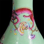 HOUKAI Chinese Style Antique Handmade Green Ceramic Flower Vase Collection Jingdezhen Porcelain Dragon Decoration Vase - Image 4