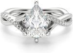 Siyaa Gems 4.50 CT Pear Cut Colorless Moissanite Engagement Ring Wedding Band Gold Silver Eternity Solitaire Ring Halo Ring Vintage Antique Anniversary Promise Gift Her, Designer Bridal Ring