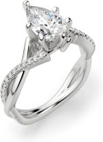 Siyaa Gems 4.50 CT Pear Cut Colorless Moissanite Engagement Ring Wedding Band Gold Silver Eternity Solitaire Ring Halo Ring Vintage Antique Anniversary Promise Gift Her, Designer Bridal Ring - Image 2