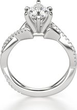 Siyaa Gems 4.50 CT Pear Cut Colorless Moissanite Engagement Ring Wedding Band Gold Silver Eternity Solitaire Ring Halo Ring Vintage Antique Anniversary Promise Gift Her, Designer Bridal Ring - Image 3