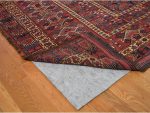 Shahbanu Rugs Midnight Blue Antique Afghan Beshir Geometric Hand Knotted Wool Rug (10'4" x 21'0") - Image 4